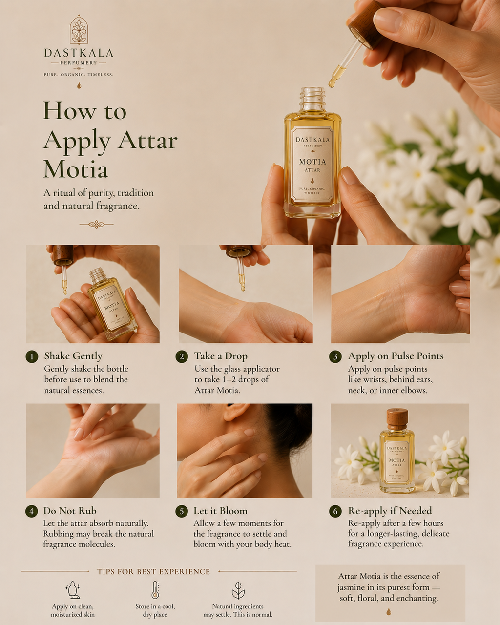 Attar Motia | Organic Perfume | Handcrafted | Alcohol Free